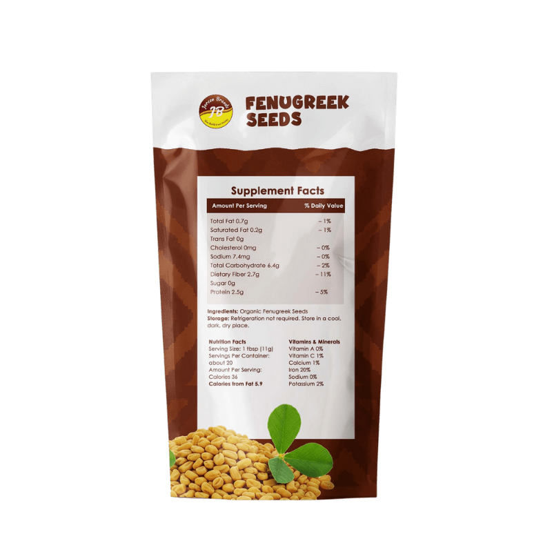 Whole fenugreek seeds by Joreen Brands — all-natural spice for cooking, sprouting, or hair growth, rich in nutrients and aroma.