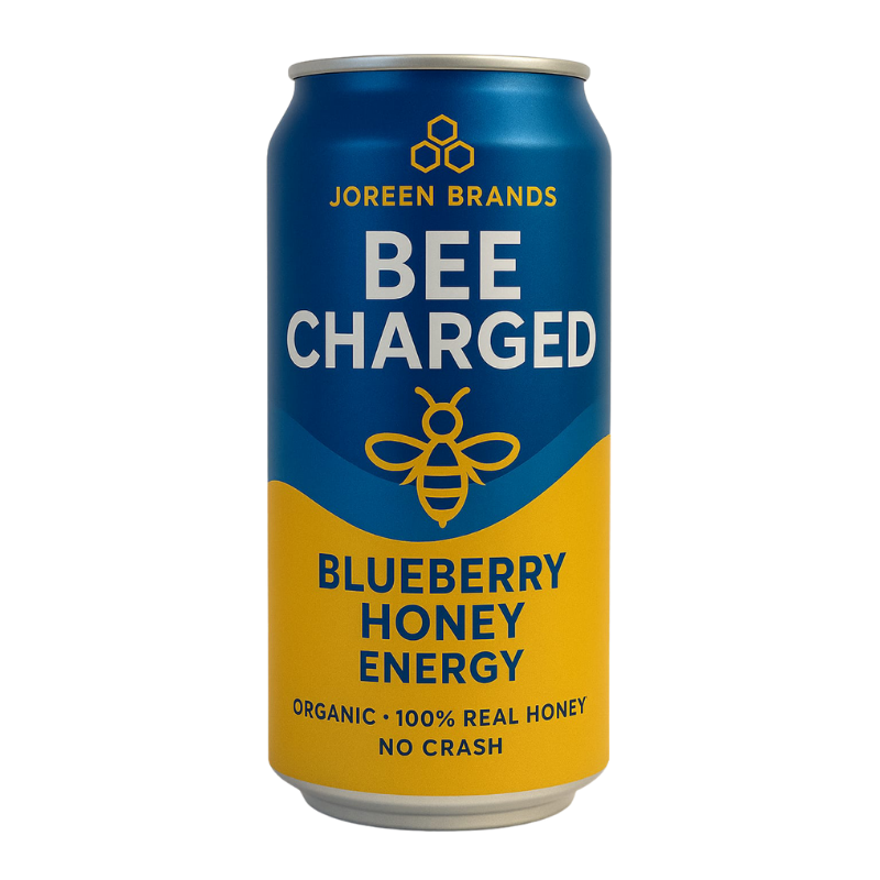 Blueberry honey energy drink can  from Joreen Brands.