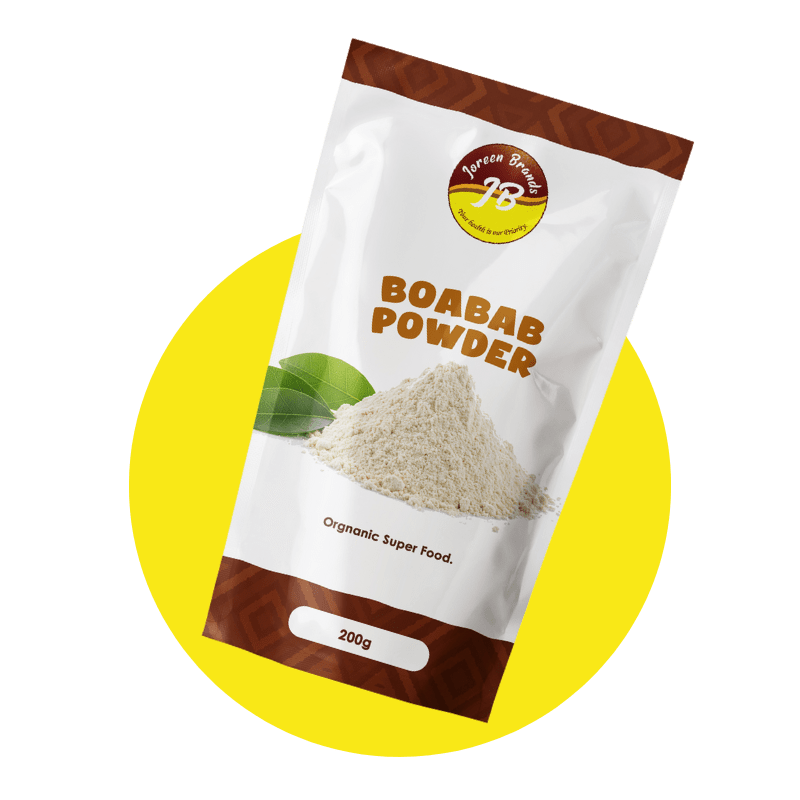 Organic Baobab Fruit Powder by Joreen Brands — nutrient-rich African superfood high in vitamin C, fiber, and antioxidants.