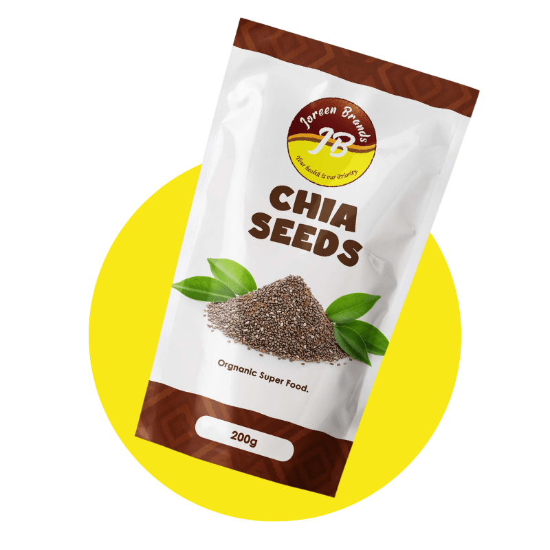 Premium raw black chia seeds by Joreen Brands — rich in omega-3, fiber, and plant protein for smoothies, baking, and healthy meals.