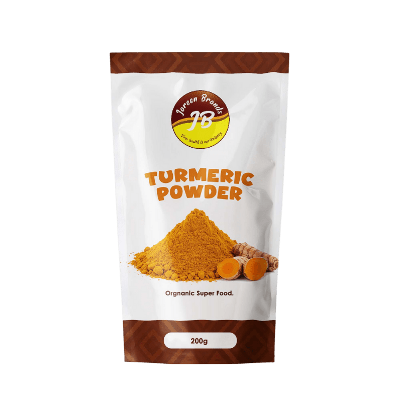 Premium turmeric curcumin root powder by Joreen Brands — pure vegan immune and gut health supplement for daily wellness.
